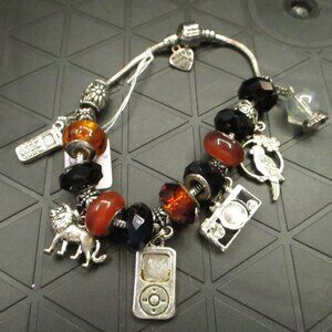 Pandora style beaded charm bracelet